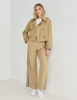 Whistle Long Sleeve Cropped Trench Coat, Camel product photo View 03 S