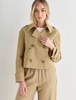 Whistle Long Sleeve Cropped Trench Coat, Camel product photo View 05 S