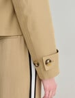 Whistle Long Sleeve Cropped Trench Coat, Camel product photo View 06 S