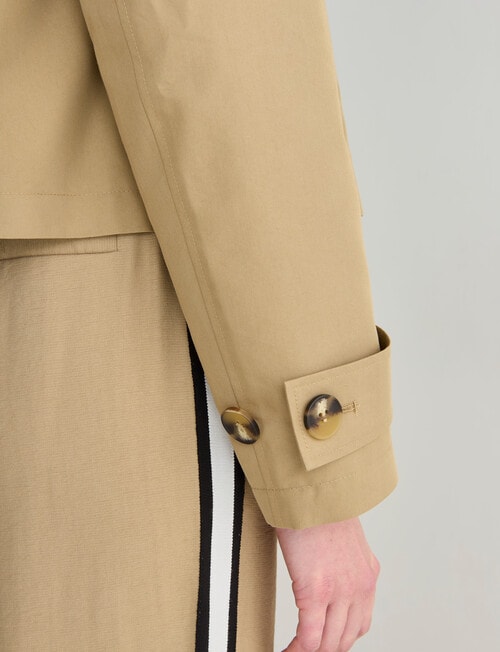 Whistle Long Sleeve Cropped Trench Coat, Camel product photo View 06 L