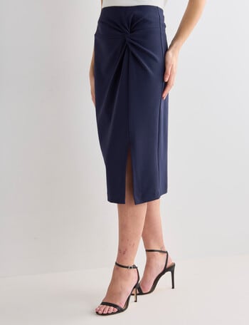 Oliver Black Detail Pencil Skirt, Navy product photo