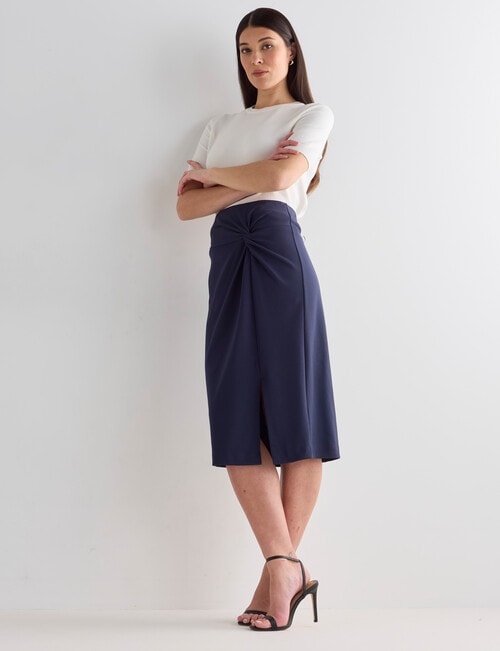 Oliver Black Detail Pencil Skirt, Navy product photo View 03 L