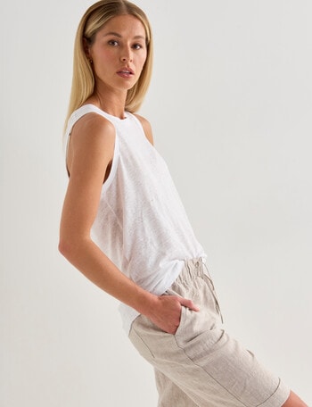 Zest Essential Linen Tank Top, White product photo