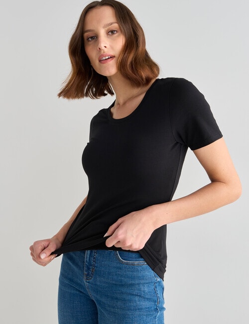 Bodycode Scoop Neck Short Sleeve Tee, Black product photo