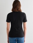 Bodycode Scoop Neck Short Sleeve Tee, Black product photo View 02 S