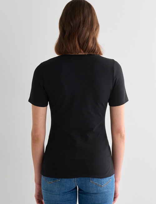 Bodycode Scoop Neck Short Sleeve Tee, Black product photo View 02 L