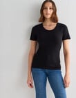 Bodycode Scoop Neck Short Sleeve Tee, Black product photo View 05 S