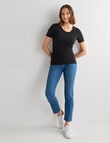 Bodycode Scoop Neck Short Sleeve Tee, Black product photo View 06 S