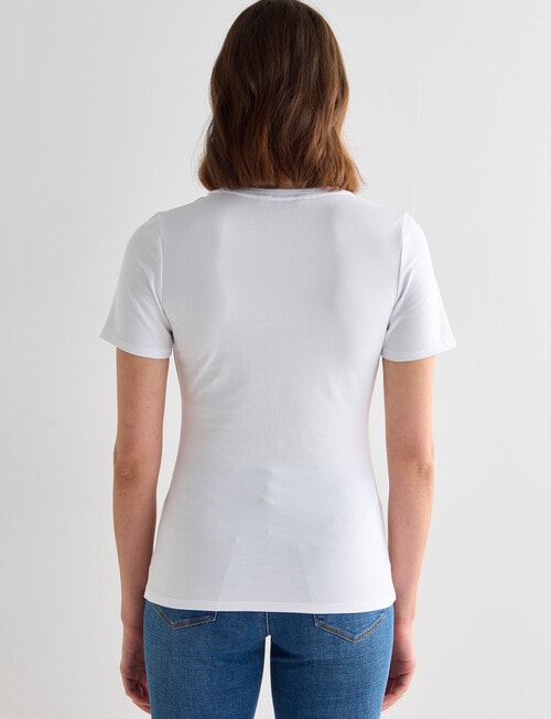 Bodycode Scoop Neck Short Sleeve Tee, White product photo View 02 L