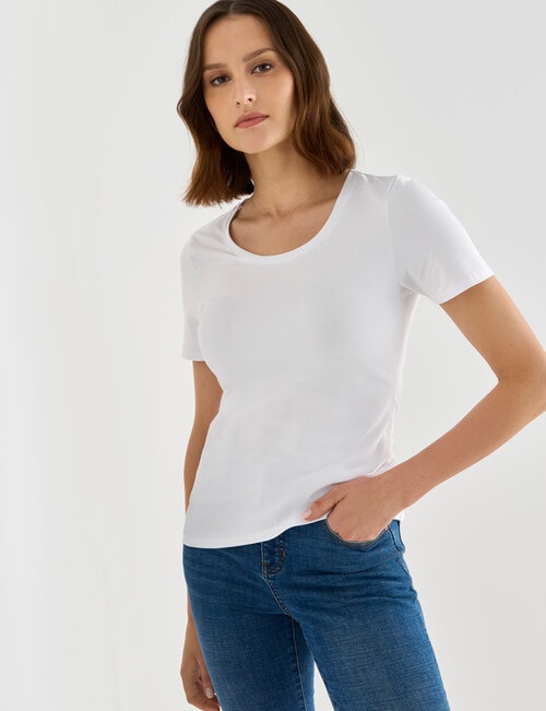 Bodycode Scoop Neck Short Sleeve Tee, White product photo View 05 L