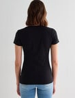 Bodycode V-Neck Cap Sleeve Tee, Black product photo View 02 S