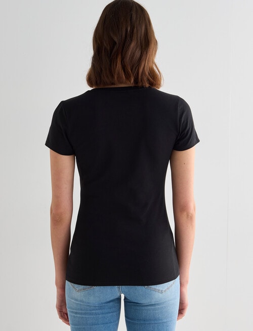 Bodycode V-Neck Cap Sleeve Tee, Black product photo View 02 L