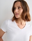 Bodycode V-Neck Cap Sleeve Tee, White product photo View 04 S