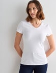 Bodycode V-Neck Cap Sleeve Tee, White product photo View 05 S