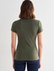 Bodycode V-Neck Cap Sleeve Tee, Olive product photo View 02 S