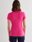 Bodycode V-Neck Cap Sleeve Tee, Carmine product photo View 02 S