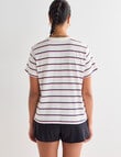 Champion Boxy Stripe Tee, White Ferrari, Navy & Strawberry product photo View 02 S