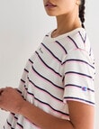 Champion Boxy Stripe Tee, White Ferrari, Navy & Strawberry product photo View 04 S