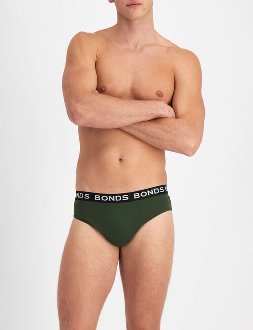 Bonds Hipster Brief, 4-Pack, Denim Fade, Green Team, Atlantic Velvet & Black product photo View 06 L