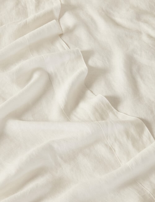 Domani Toscana Linen Flat Sheet, White product photo View 02 L