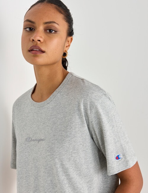 Champion Script Short Sleeve Tee, Oxford Heather product photo