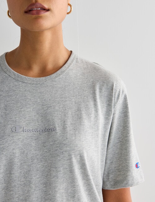 Champion Script Short Sleeve Tee, Oxford Heather product photo View 04 L