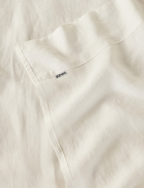 Domani Toscana Linen Fitted Sheet, White product photo View 02 L