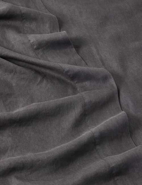 Domani Toscana Linen Flat Sheet, Slate product photo View 02 L