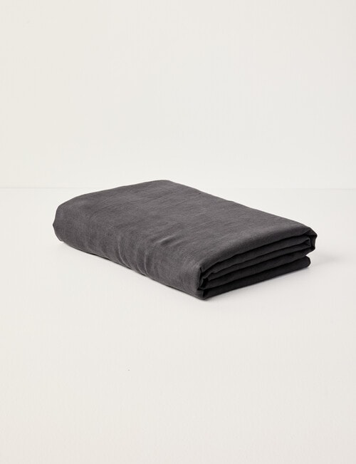 Domani Toscana Linen Flat Sheet, Slate product photo View 03 L