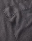 Domani Toscana Linen Fitted Sheet, Slate product photo View 02 S