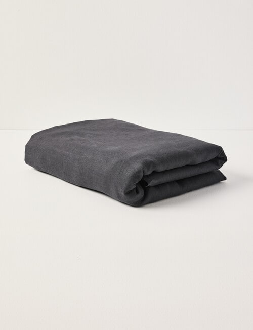 Domani Toscana Linen Fitted Sheet, Slate product photo View 03 L