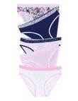 Bonds Multipack Bikini Brief, 5-Pack, Pink, Navy & Flora, 2-16 product photo View 02 S