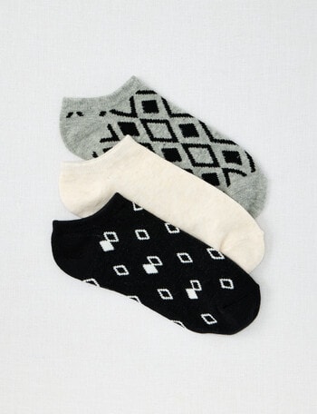 Lyric Fashion Diamond Anklets, 3-Pack, Black, 4-11 product photo