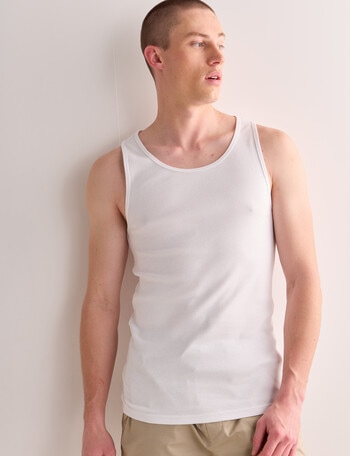 Tarnish Ribbed Singlet, White product photo