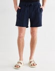 Tarnish Cotton With a Touch of Linen Short, Navy product photo