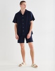 Tarnish Cotton With a Touch of Linen Short, Navy product photo View 03 S