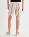 Tarnish Cotton With a Touch of Linen Short, Beige Stripe product photo View 02 S