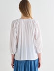 Whistle 3/4 Sleeve Cotton Detail Top, Ivory product photo View 02 S