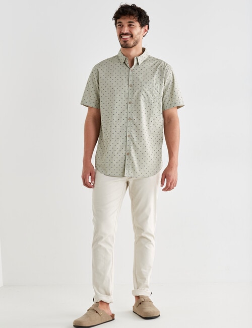 Gasoline Double Dots Short Sleeve Shirt, Sage product photo View 03 L