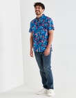 Gasoline Flamingo Short Sleeve Shirt, Navy product photo View 03 S