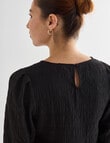 Mineral Tor Shirred Long Sleeve Top, Black product photo View 06 S