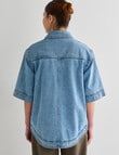 Mineral Kala Oversized Denim Shirt, Blue Wash product photo View 02 S