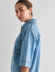 Mineral Kala Oversized Denim Shirt, Blue Wash product photo View 04 S