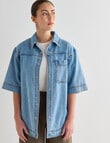 Mineral Kala Oversized Denim Shirt, Blue Wash product photo View 06 S