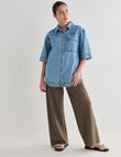 Mineral Kala Oversized Denim Shirt, Blue Wash product photo View 07 S