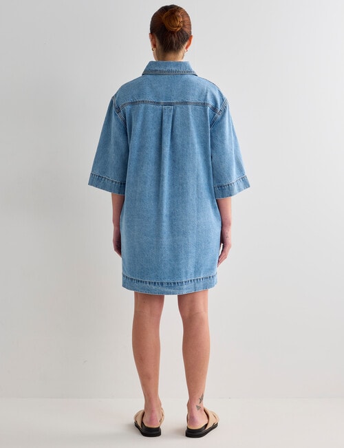 Mineral Kala Oversized Denim Shirt Dress, Blue Wash product photo View 02 L