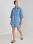 Mineral Kala Oversized Denim Shirt Dress, Blue Wash product photo View 03 S