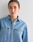 Mineral Kala Oversized Denim Shirt Dress, Blue Wash product photo View 04 S