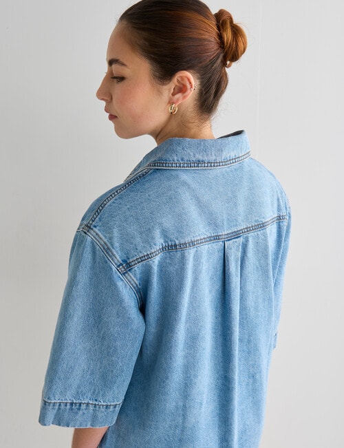 Mineral Kala Oversized Denim Shirt Dress, Blue Wash product photo View 06 L