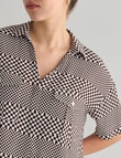 Mineral Mali Check Short Sleeve Swing Shirt, Chocolate product photo View 04 S